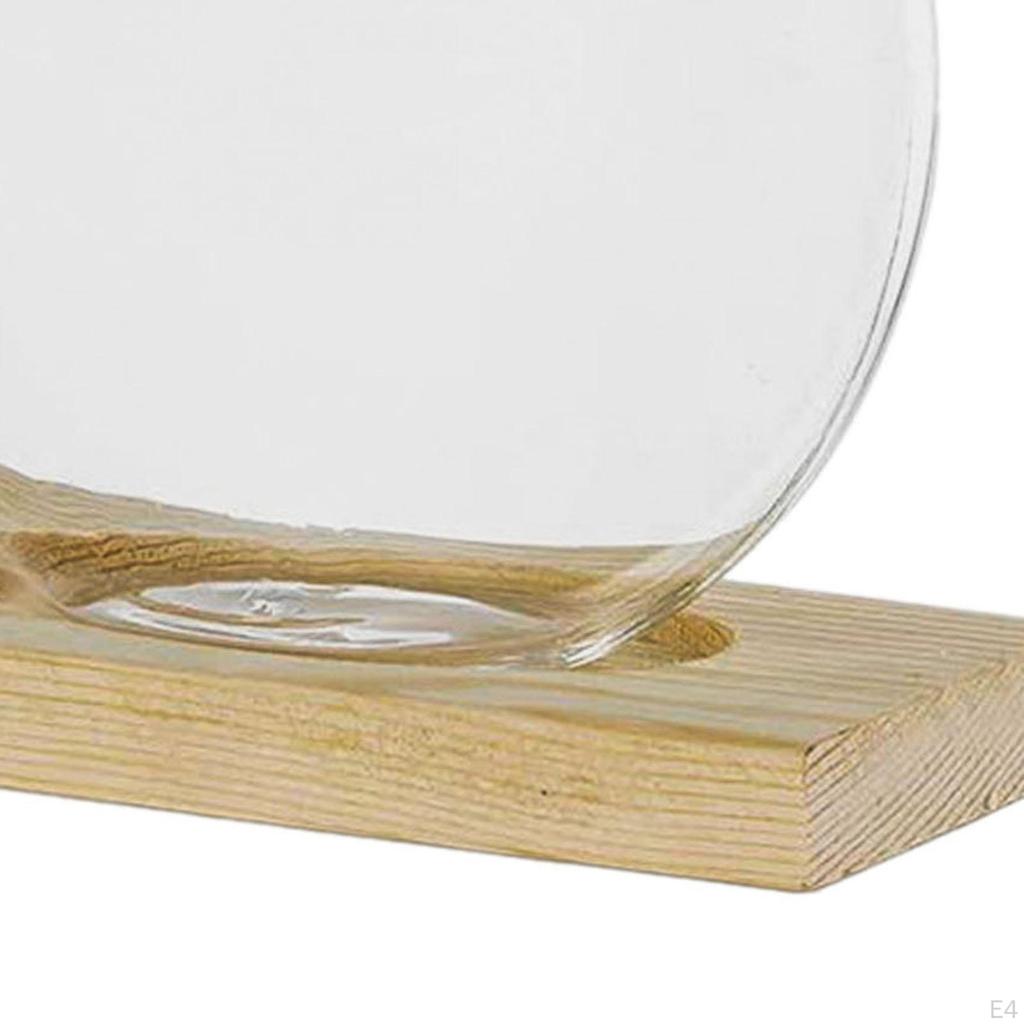 Ваза для цветов, стеклянный плантатор, станция размножения террариумных растений с деревянной подставкой для офиса