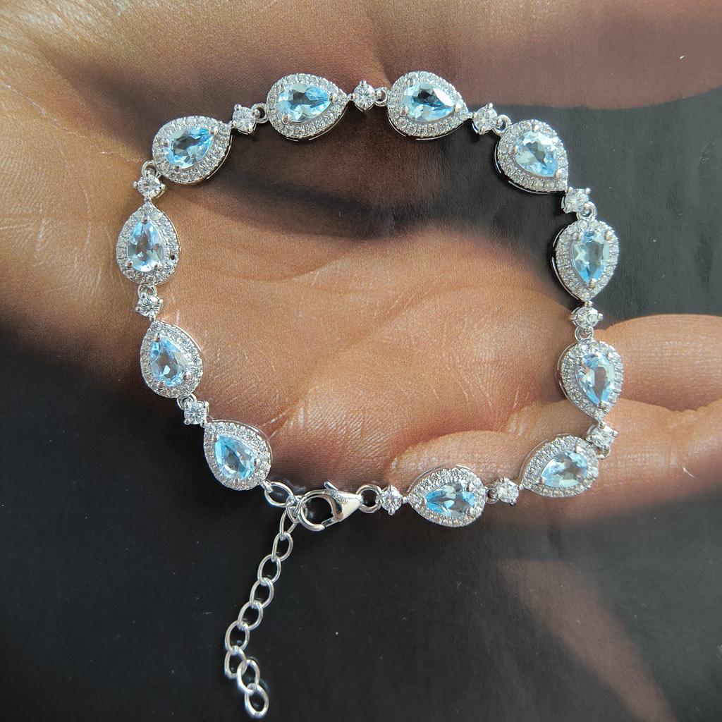 Серебряный браслет с натуральным топазом 7.97ct, вес изделия 10,73 гр (2205623)