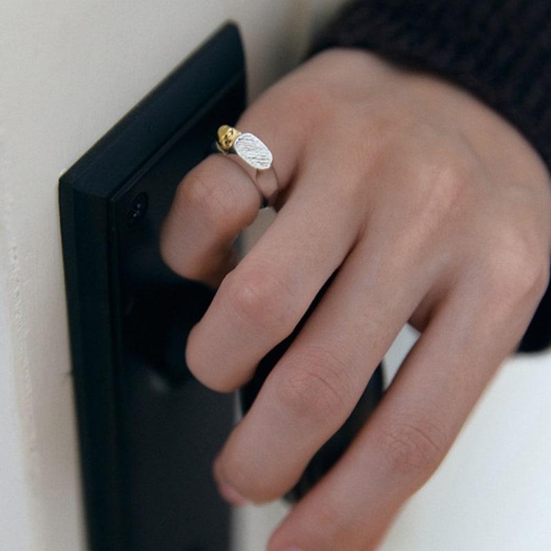 Goyu GOLD BEAN SILVER RING