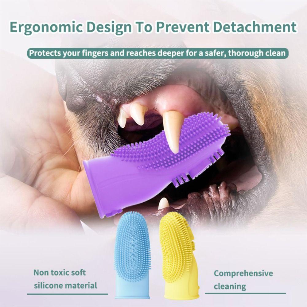 Double-sided Dog Finger Toothbrush Soft Silicone Pet Teeth Cleaning Tool Cat Toothbrush Cats