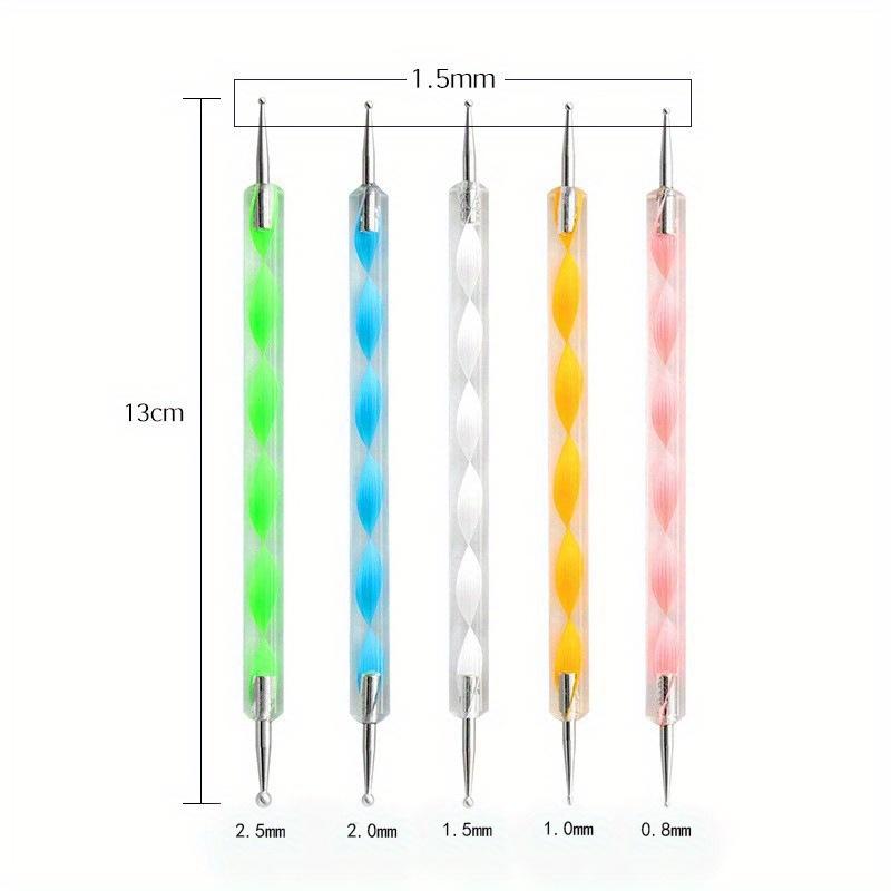 Acrylic Double Head Nail Nail Pencil Double Head Screw 5 Trinkets Dot Drill Nail Polish Glue Dot Paint Bead Sketch Dot Pen