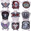 Guns Skull Iron Patch Band Punk Pacth Iron On Embroidered Patches Clothing Stickers DIY Jeans Jacket Applique Badge Decoration