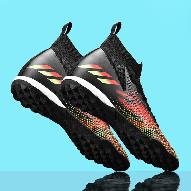 Новые футбольные бутсы большого размера, мужские и детские с шипами для искусственного газона, футбольные бутсы с жесткой подошвой, кроссовки с высоким верхом