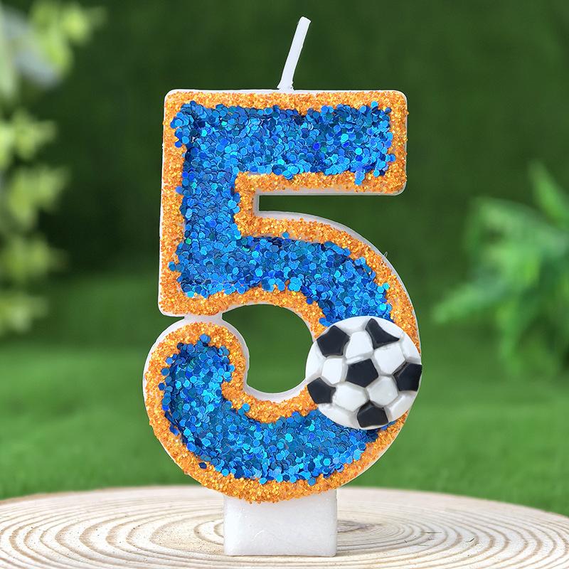 Vitality Football 0-9 Free Matching Combination Digital Candles Birthday Candles Are Perfect For High-End Baking Cake Decoration