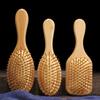 Bamboo Air Cushion Brush Men Women Scalp Massage Hair Comb Anti-static Portable Fluffy Hair Styling Detangling Paddle Brush