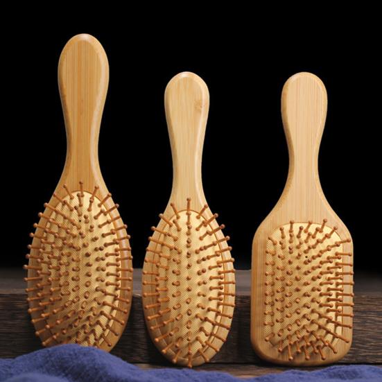 Bamboo Air Cushion Brush Men Women Scalp Massage Hair Comb Anti-static Portable Fluffy Hair Styling Detangling Paddle Brush