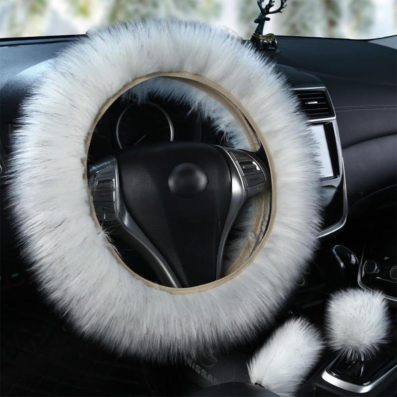 Luxury Plush Steering Wheel Cover Soft Faux Fur Winter Protector For Car Steering Wheel  Beautiful And Diverse