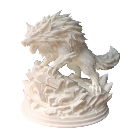yangyizhi 3D Printed Wolf Statue, Howling Figurine, Wild on Rock Sculpture, Collectible Animal Ornament for Home Office Desk