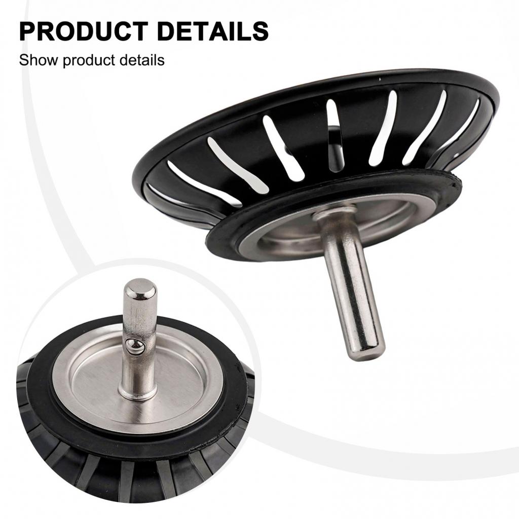 Умело изготовленный черный сливной фильтр для раковины, совместимый с большинством раковин