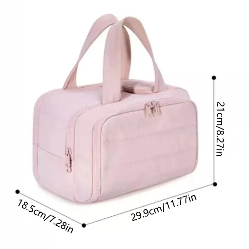 Zipper Closure Cosmetic Handbag Multipocket Design Portable Makeup Pouch Shower Organizer