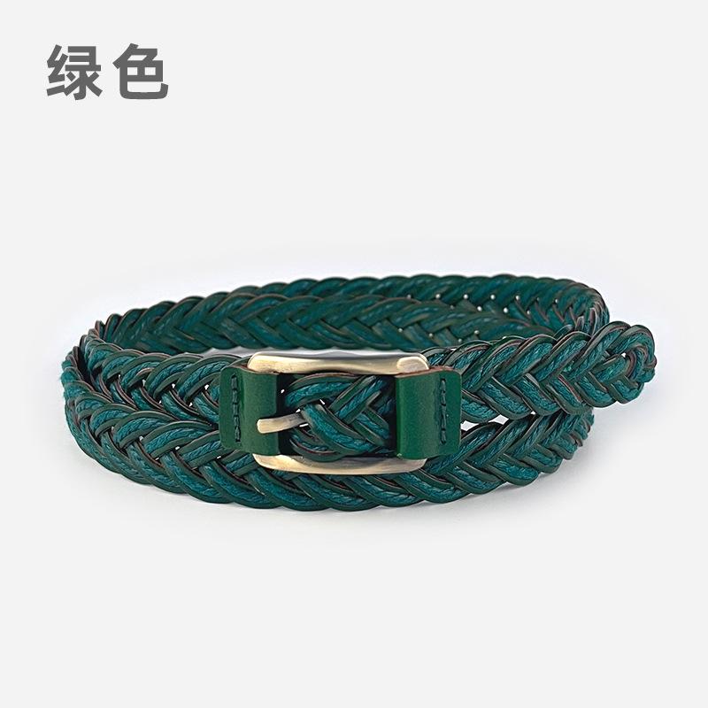 Woven Retro Women'S Belt With Casual Pants Dress Women'S Thin Non-Porous Women'S Belt Hair