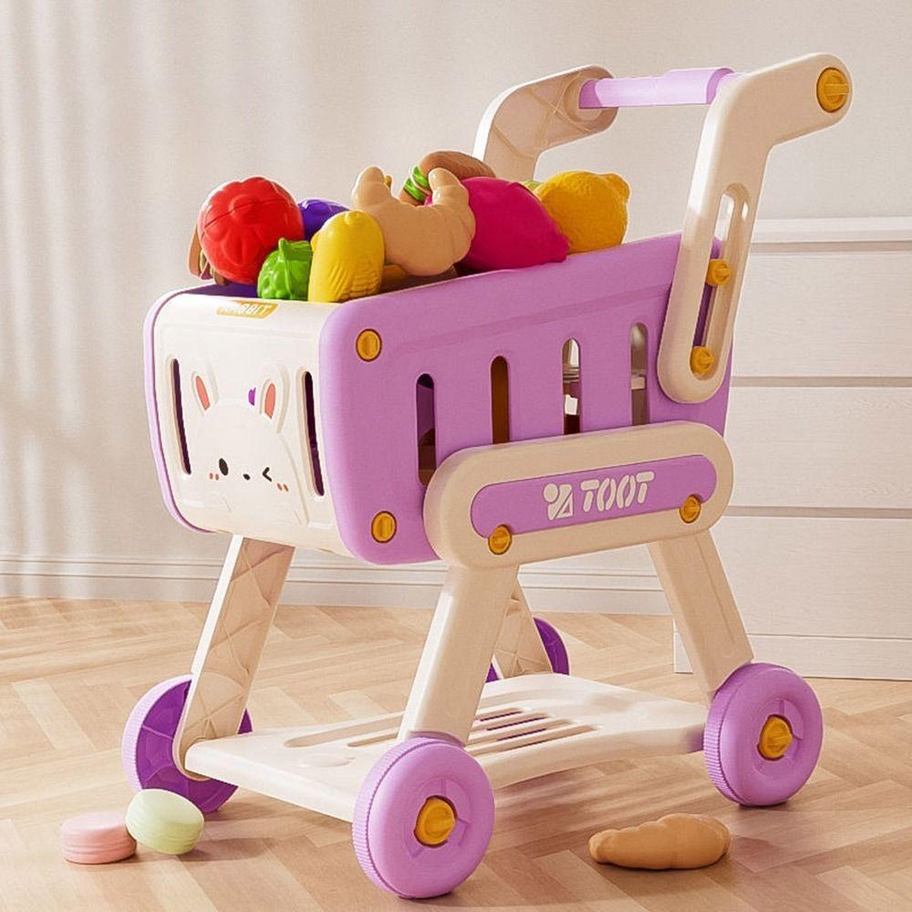 Multicolor Supermarket Trolley Toy 32PCS/Set Kids Role Playing Toy Pretend Play