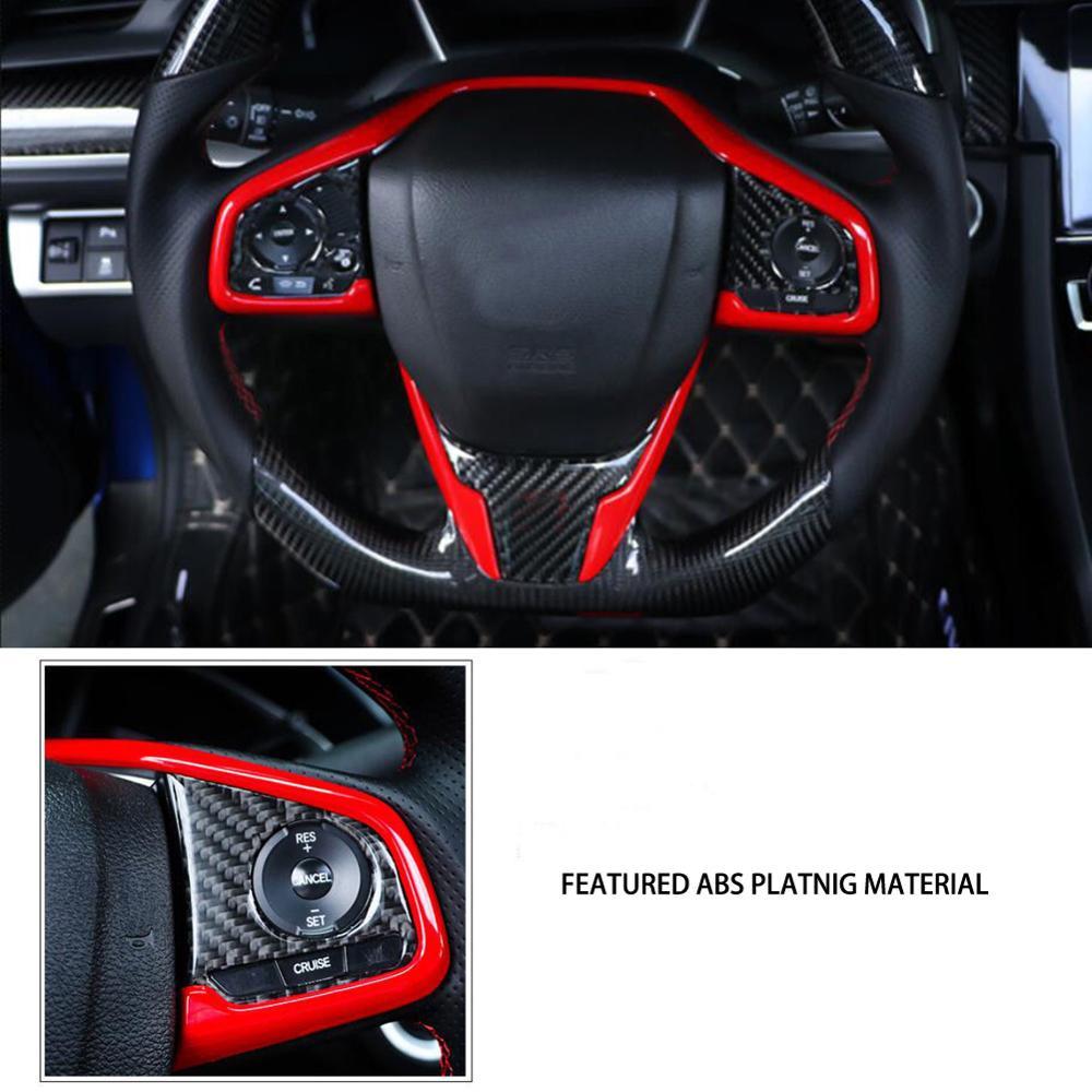 Для Honda Civic 2016-2019 Декор накладка на рамку рулевого колеса салона автомобиля ABS
