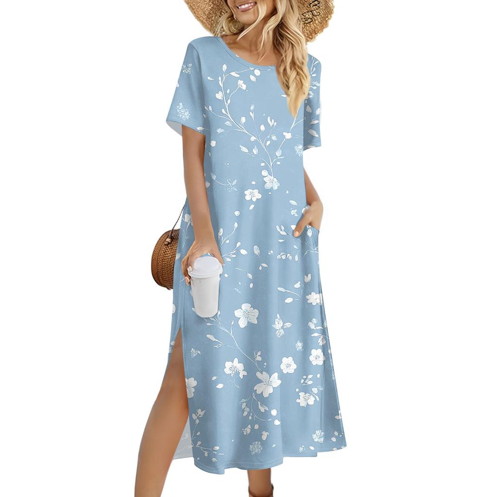 Женское модное летнее платье с цветочным принтом в стиле ретро, повседневное пляжное платье, облегающее платье для отпуска