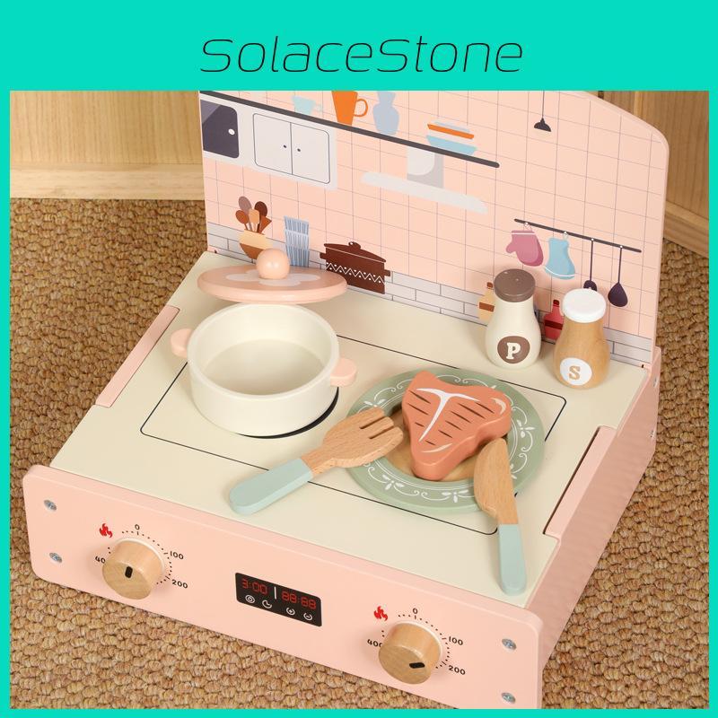 Деревянная Имитация Кухни Барбекю И Кухонной Утвари Детский Игровой Набор Для Детей Для Игры И Обучения