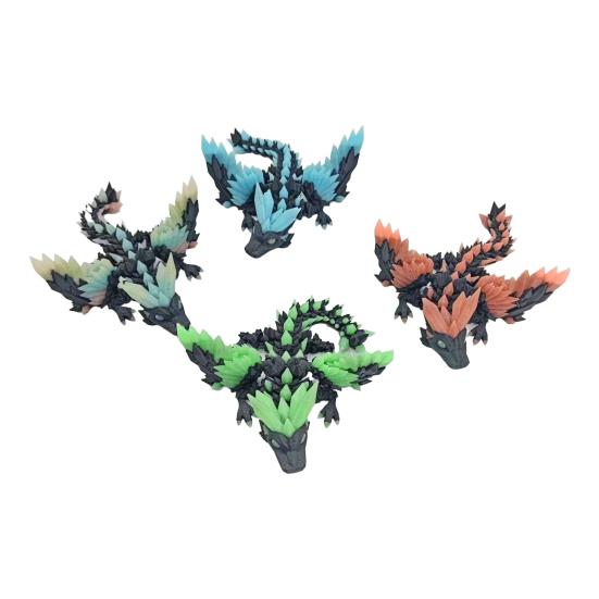 3D Printed Dragon Figurine Glow-in-the-dark Flying Dragon Fidget Toy with Movable Joints Luminous Articulated Dragon Decoration Ornament