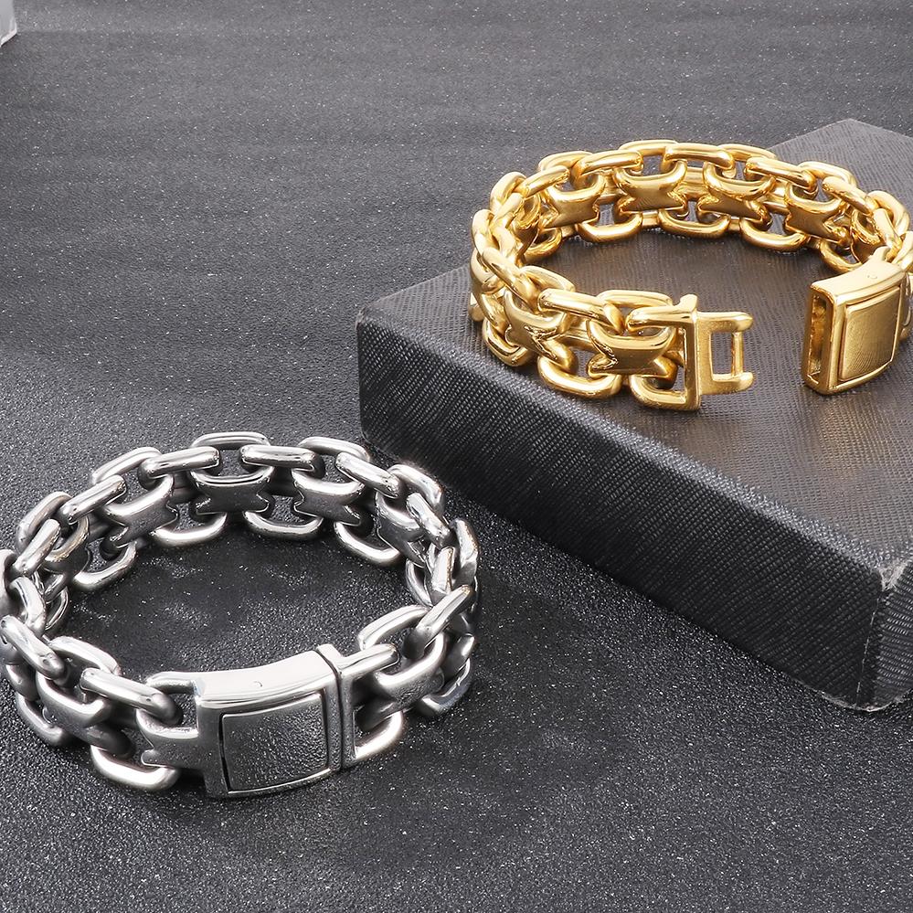 20MM Мужской браслет-цепочка Викингов из нержавеющей стали Плетеная цепь для мужчины Плетеная веревка Браслет Крутой Хип-Хоп Мотоциклист Ювелирные изделия 23.5CM