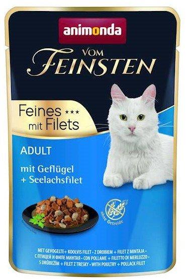 Animonda | Vom Feinsten Adult | Karma Mokra Dla Dorosłego Kota - Saszetka 85G - Drób I Filet Z Mintaja 85G