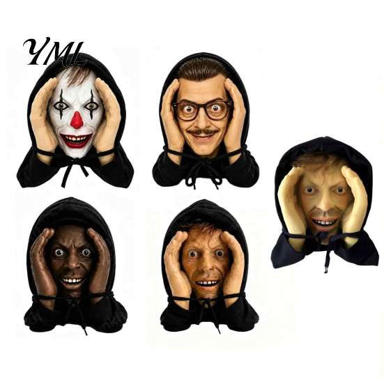 Spooky Window Clings Creepy Prank Mask, Realistic Halloween Scare Prop for Glass Outdoor Ornaments Surfaces, Scary Face Hanging Decoration Haunted