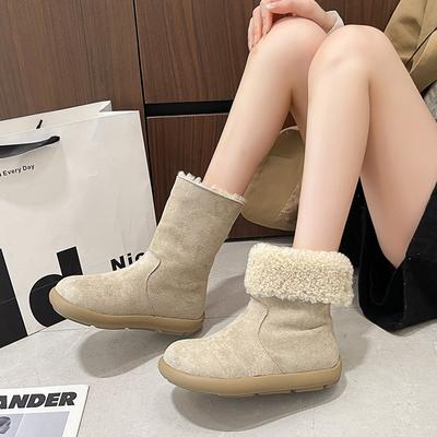 Женские легкие увеличивающие рост толстая подошва зимние теплые меховые одинарные сноубутсы плюшевая подкладка нескользящие повседневные спортивные хлопковые ботинки