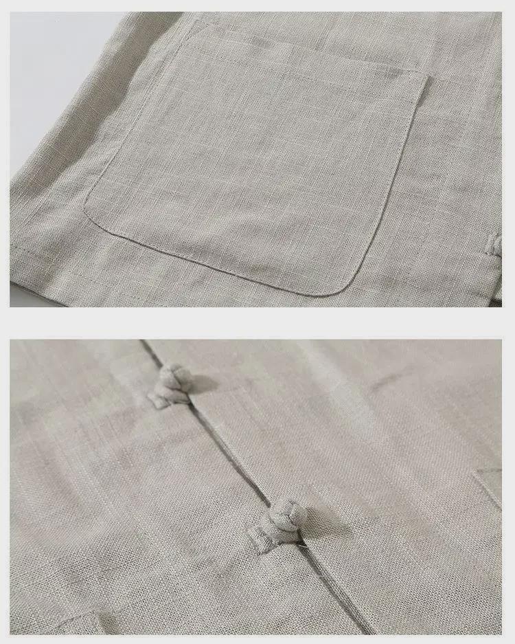 Мужской летний жилет в китайском стиле из хлопка и льна в стиле Тан — легкий, для людей среднего и пожилого возраста, доступны большие размеры