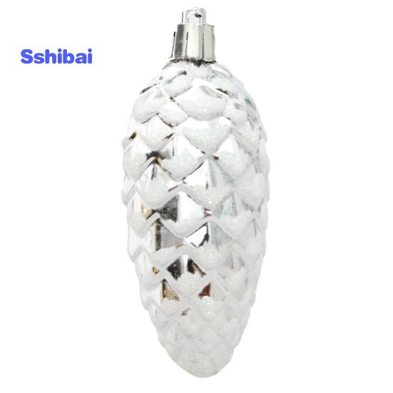 5 шт./кор., рождественские висячие сосновая шишка, блестящие многоразовые небьющиеся украшения для рождественской елки, пластиковые сосновые шишки, украшение для вечеринок