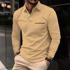 Spring and Autumn Plus Size POLO Shirt Button Pocket Men's Sports Polo Shirt Large Size Polo Shirt