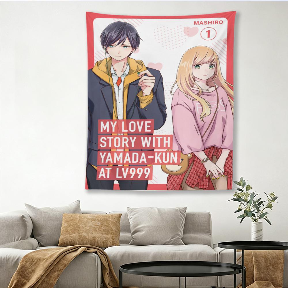 Гобелен Lv999 Yamada-Kun, Настенное искусство Аниме Акане и Ямада, Сладкий Романтический Декор Спальни Для Фанатов