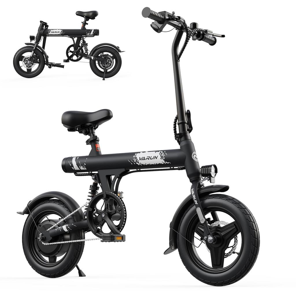 VARUN C14-1 Mini Commuter City Ebike with Rear Shock Suspension, 250W, 36V 7.8Ah Battery