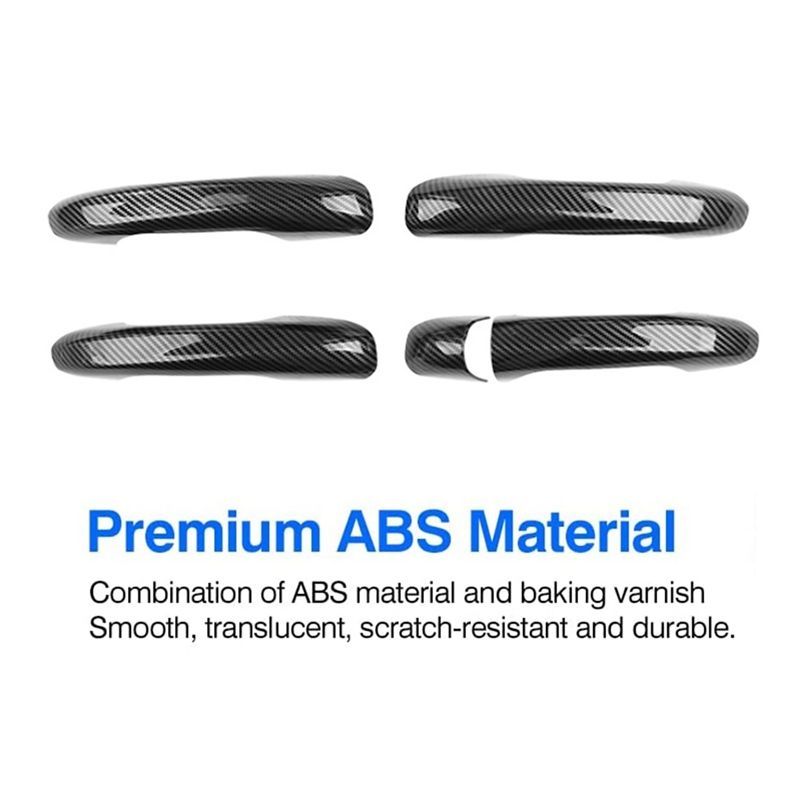 DT08 4Pcs Carbon Fiber Car Door Handle Cover Trim for Mercedes Benz a B C E GLA GLB GLC Class W247