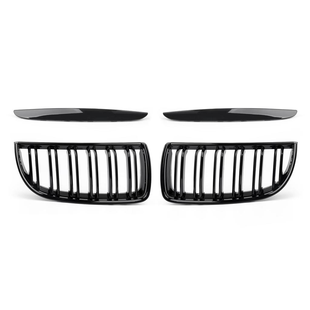 Front Bumper Kidney Grill Gloss Black Left&Right For 2005-2008 BMW 3 Series E90 320i 325i 325xi 330i 323i 328i 328xi 335i 335xi