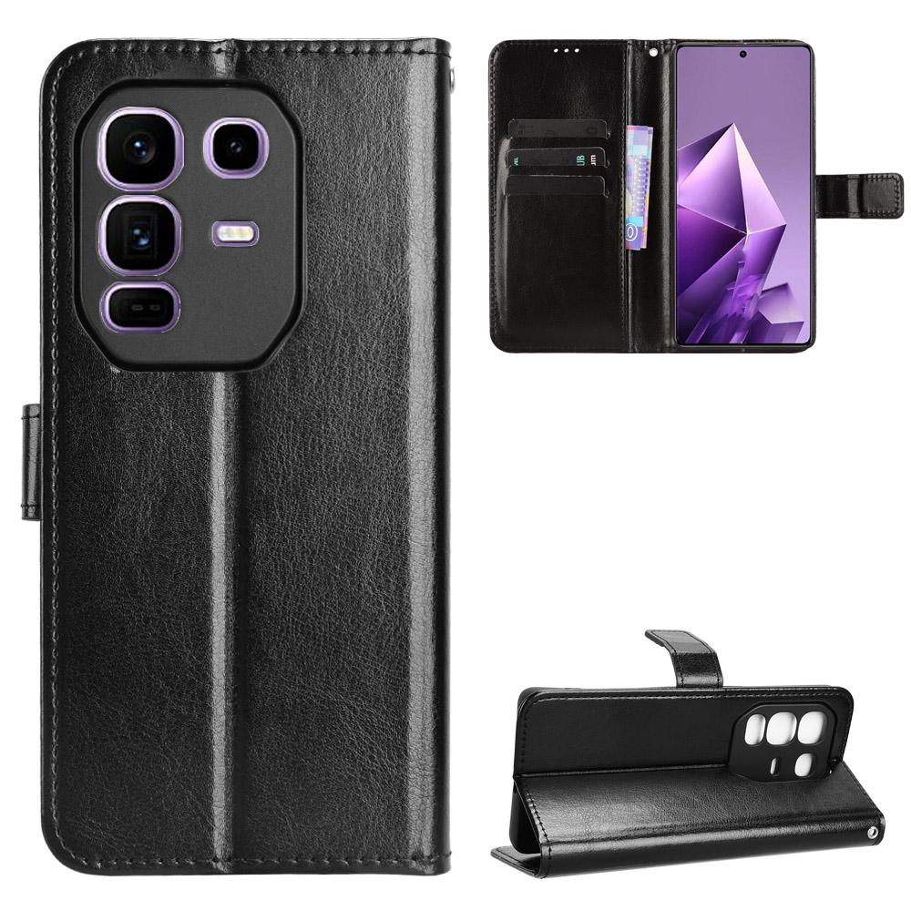 For Infinix Note 50 Pro+ 5G PU Leather Case with Strap Crazy Horse Texture Phone Wallet Cover