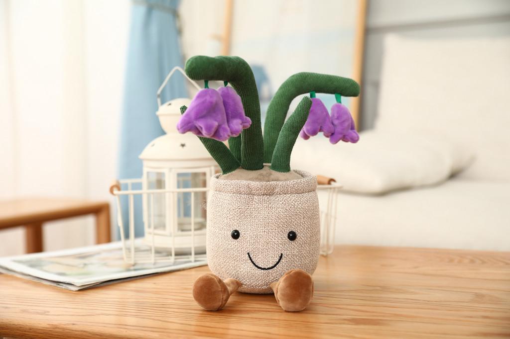 Tulip Mushroom Potted Plush Toy With Pp Cotton Fill And Cartoon Style For Creative Lounge Decor