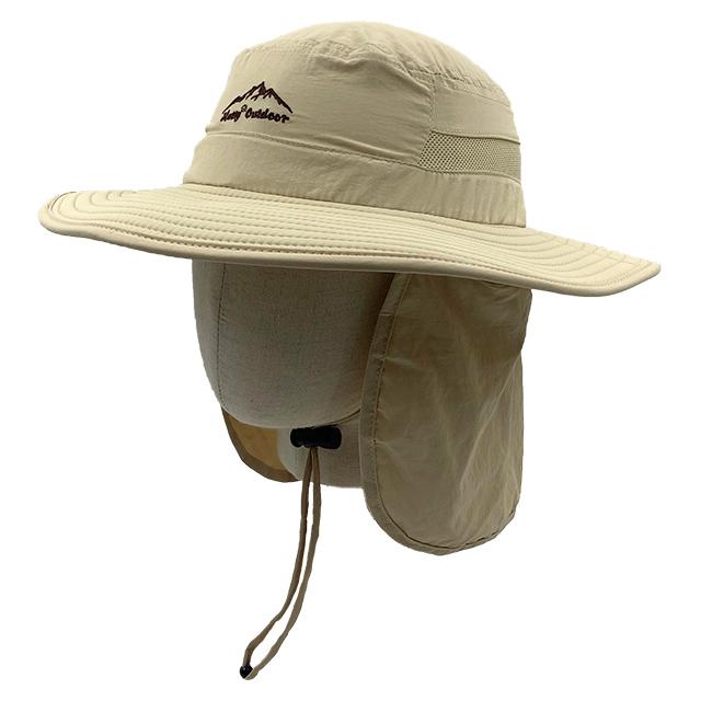 High Quality 100%polyester Outdoor UV protection Fishing Sun Hat Mesh Breathable Bucket Hat with Wide Brim and Neck Cover
