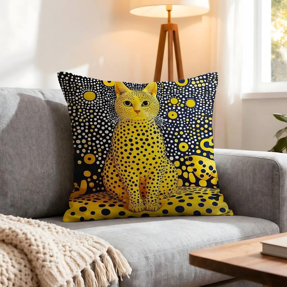 Art Yayoi Kusama Abstract Art Pumpkin Cushion Cover 1Pcs Decorative Covers Soft Cushion Case For Sofa Couch Decor 40X40 45X45