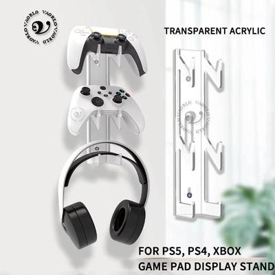 Настенный кронштейн для игрового контроллера, держатель для PS5, PS4, Xbox Switch, геймпад, подставка для гарнитуры, стеллаж для хранения, универсальная вешалка для наушников, полка