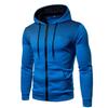 Mens Solid Color Hooded Zip-Up Sweatshirt Loose Fit Casual Sportswear Long Sleeve