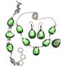 Peridot Gemstone Pendant Jewelry Set Quartz Necklace 18-20''