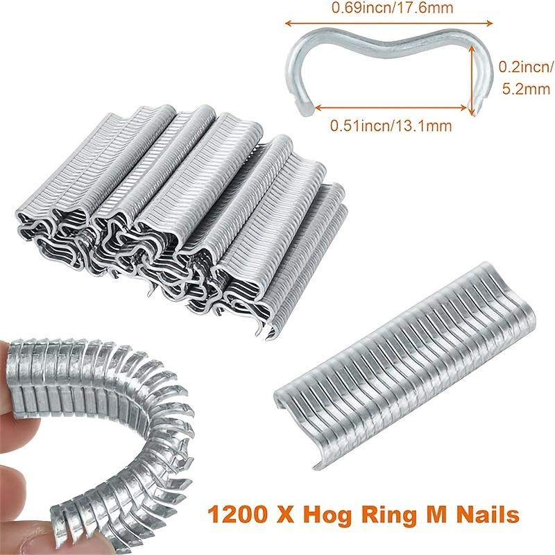 Сверхпрочный набор зажимов для свинарника с гвоздями М-типа, многоцелевой набор инструментов для клеток для животных, включает 600 клипс для ограждений, обивки и установки проволочных клеток