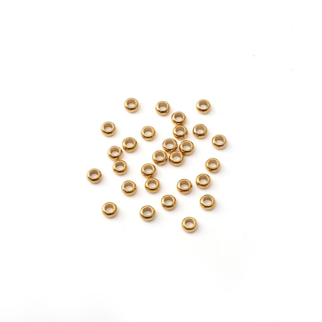 5-100 шт. Плоские круглые бусины-разделители из нержавеющей стали для изготовления браслетов, ожерелий и других ювелирных изделий своими руками