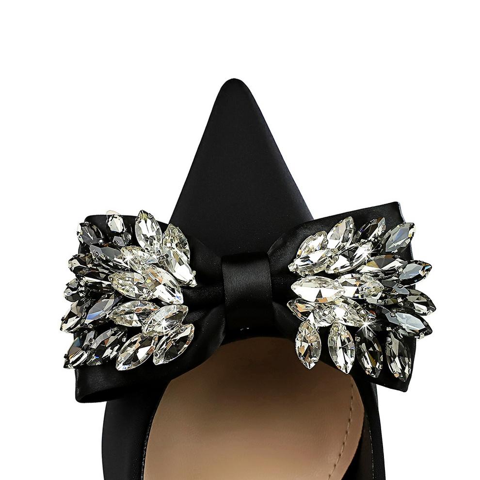 Легкие роскошные женские туфли для вечеринок в европейском стиле на высоком каблуке, тонком каблуке, с неглубоким горлышком и с острым носом, одинарные женские туфли с ромбовидным бантом