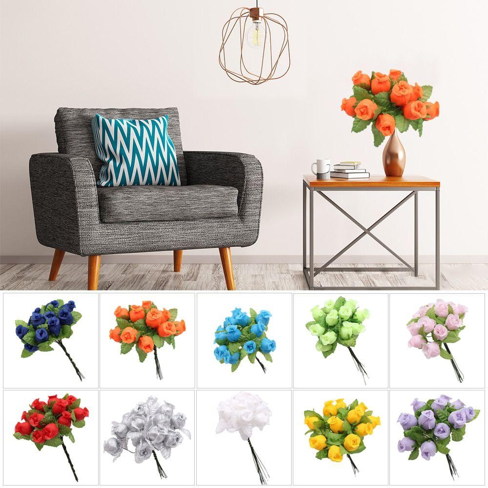 DIY Table Chair Decor Artificial Rose 12-Heads Stems Artificial Flowers Fake Flower Flowers Combo
