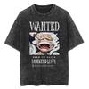 Casual Washed Harajuku Men T-shirt Cotton Washed Japanese Anime One Piece Graphic Loose Streetwear Black Tops Tees