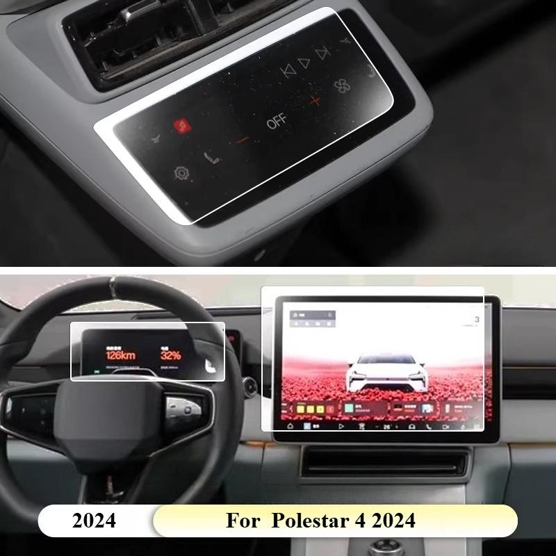 Navigation Infotainment Display HD Anti-Scratch Interior Accessories Tools Tempered Glass Screen Protector for 2024 Polestar 4