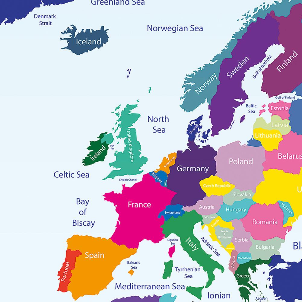 Декоративный постер «Карта мира» Холст с распылением Настенный декор Школьные принадлежности Гостиная Украшение для дома