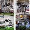 Halloween Extra Large Black Spider, Party Decor Giant Spider Web Prop, Realistic Plush Spider, Suitable for Home Bedroom