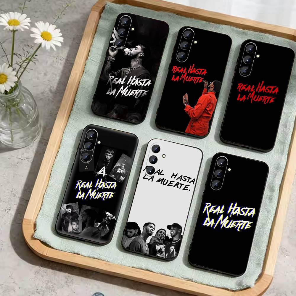 Anuel AA-Real Hasta-La Muerte Phone Case For Samsung Galaxy A73,21,22,32,71,53,52,51,80,5G Soft Black Cover