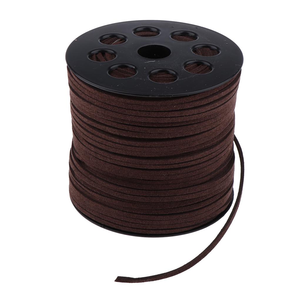 98 Yards 2.7mm Faux Suede Cord String Lace Beading Thread Black