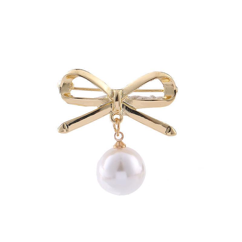 Anti-exposure Jewelry Fashion Brooch Temperament Korean Style Corsage High-end Alloy Pin Rhinestone Pearl Fixed Accessories