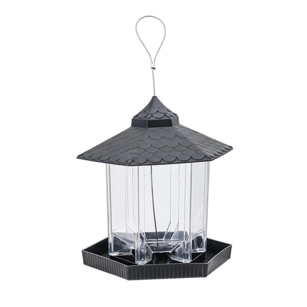 Plastic Bird Feeding Station Tower Shape Bird Feeding Tray Food Container  Outdoor Use